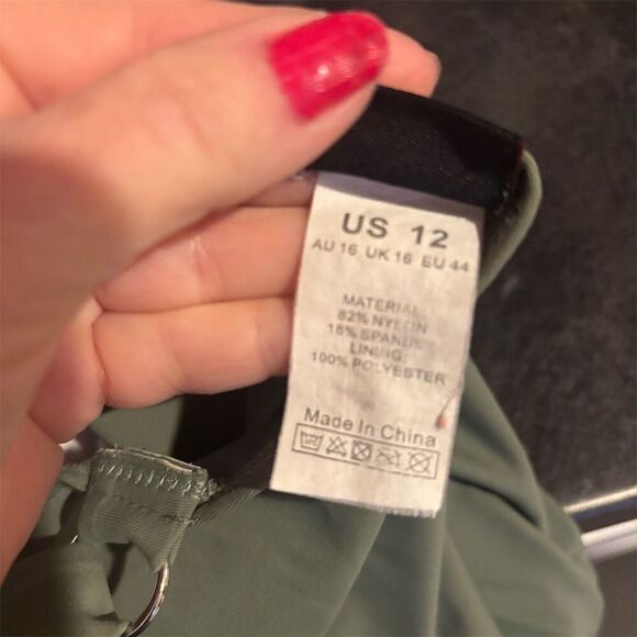 Mycoco Women's Twist Front Tankini Swimsuit Green Size 12 Standard - Picture 7 of 10